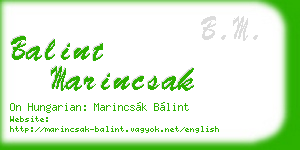 balint marincsak business card